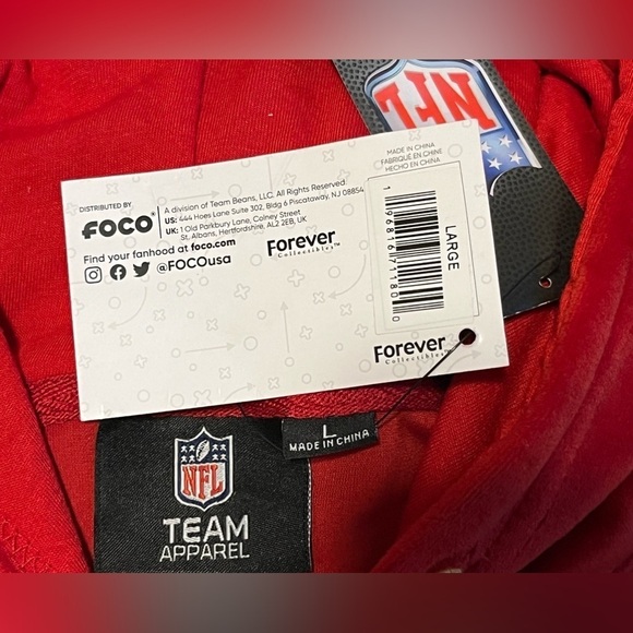 NWT- FOCO Women's San Francisco 49ers Soft Velour Hoodie  SIZE: Large - Picture 11 of 11